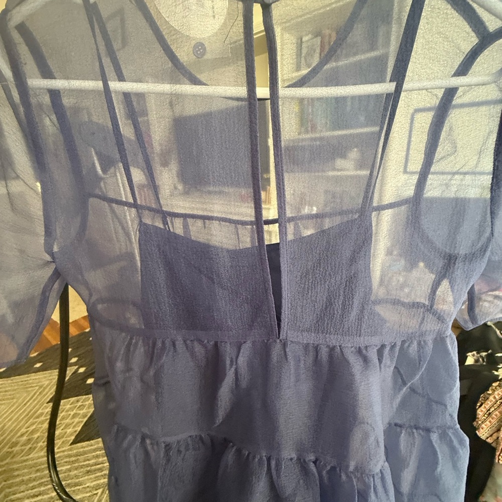 STAUD Sheer Blue Layered Dress - Picture 7 of 10
